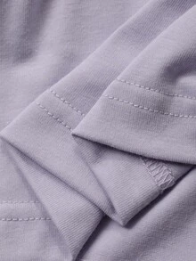 DAZY 2pcs Women Casual Loose Fit Letter Print Short Sleeve Top And Pants Set Pajama - Dusty Purple - View 8