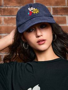 Astro Boy X ROMWE Cartoon Figure Graphic Washed Blue Baseball Cap - Cadet Blue - View 2