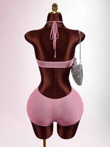 Amplova 夏季露背镂空性感紧身连体裤，休闲派对装