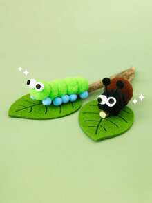 PETSIN 1 Peça Brinquedo de Catnip de Madeira, Lagarta, Formiga, Formato Fofo de Homem de Madeira, Autoentreterimento para Gatos, Boneca de Limpeza Oral, Bastão de Moagem de Catnip de Madeira para Filhotes de Gato, Brinquedo para Animais de Estimação - Multicolorido - Visão 2