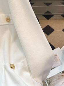 GlowEve CURVE Áo len cardigan nữ cỡ lớn có túi thời trang thanh lịch, sang trọng - trắng - Xem 6