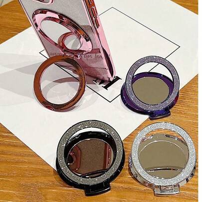 1个磁性手机支架 磁性手机背贴 百搭支架 镜面蝴蝶亮片