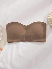 SHEIN Mocha Brown Backless Tube Top Bra With Comfortable Fabric For Everyday Wear - Mocha Brown - View 7