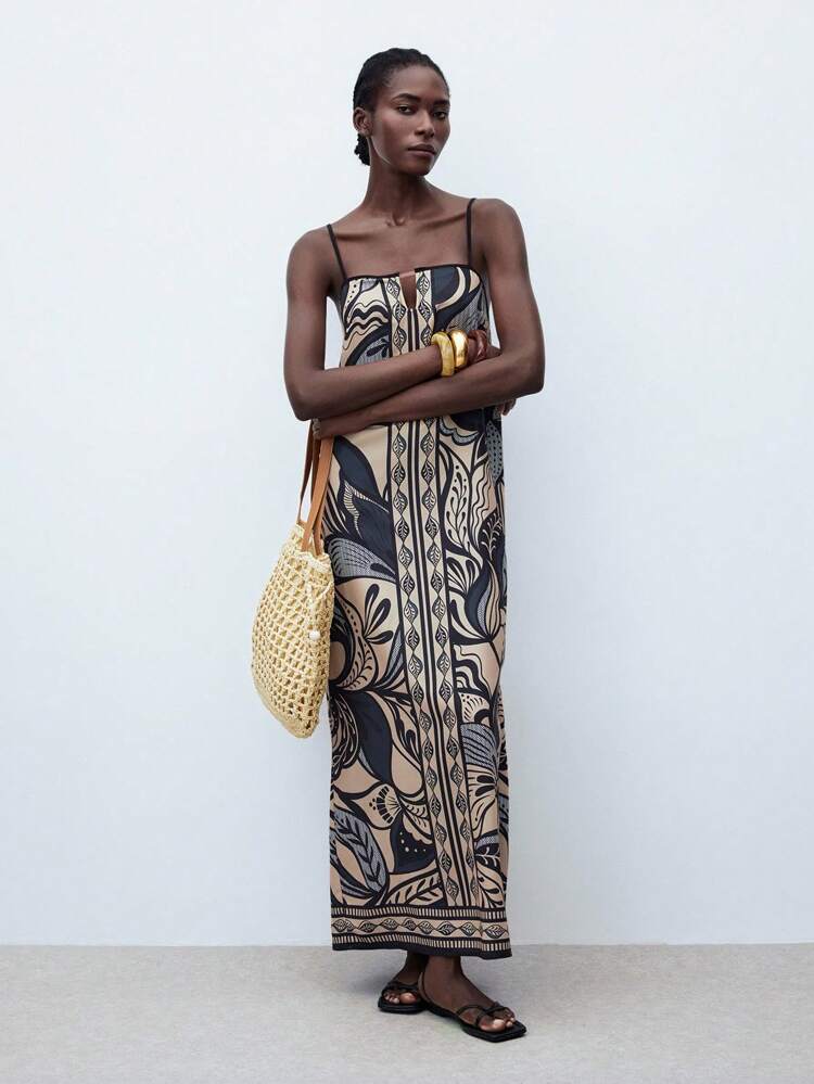 SHEIN Maija Women's Adjustable Spaghetti Strap V-Neck Floral Print H-Line Dress, Minimalist Fashion, Suitable For Beach, Hawaii Vacation, Casual Women Party Top Beach Dress Summer Holiday Outfits Each Vacation Outfits For Women Floral Dress  Beach Dress Beach Summer Holiday Beach Vacation Summer Going Out Graduation  Casual Holiday Beach Cruise Travel  Romantic, Fashion, Versatile; Suitable For Summer Vacation, Comfortable, Bohemian Style, Beach Wear, Simple Daily Wear, Country Style, Essential, Solid Color, Holiday Casual, Decent, Single Lady,Y2k