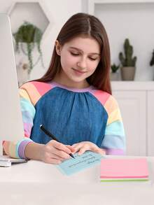 Pink Index Cards 3x5, 200 PCS 3x5 Index Cards Flashcards, Heavyweight Note Cards 3x5 Flash Cards Single-Sided 3x5 Study Card, Ruled 3 X 5 Index Cards Ruled Index Notecard For School Office Home - Multicolor - View 5