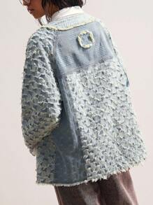 Bohemela 女士时尚休闲度假牛仔纽扣衬衫 - 藍色 - 查看 7