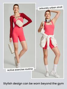 GLOWMODE 女士運動連身衣 - 珊瑚粉 - 查看 6