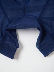 男士撞色网眼拼接性感三角裤 - 寶藍色 - 查看 5