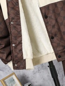 SHEIN 2pcs Tween Boys Printed Jacket And Pants Set, Casual Outfit Fall Winter - Coffee Brown - View 5