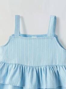 Maija Kids Maija Kids 2pcs/Set Striped Fabric Young Girl Tank Top & Wide Leg Pants - Blue - View 6