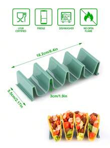 SHEIN Basic living 1pc Multi-grid Taco Holder, Blue PP Taco Stand, Rack Hold Up To 4 Tacos Each Keeping Shell Upright - Blue - View 8