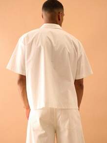 Musero 系带宽松短袖衬衫秋季时尚街头风格度假 - 白色 - 查看 3