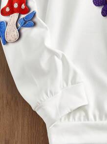 Manfinity VCAY 3D Flower Print Design Men's Loose Fit Round Neck Long Sleeve Sweatshirt, For Fall Winter - White - View 4