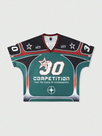 Prep Men's Patchwork Short Sleeve Sports T-Shirt, Athletic Jersey