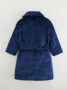 Cozy Pixies Accappatoio con cappuccio, maniche lunghe e cintura, con stampa di lettere e fodera in pile, adatto per casa, bagno, spiaggia e altre occasioni, autunno/inverno, per ragazzi