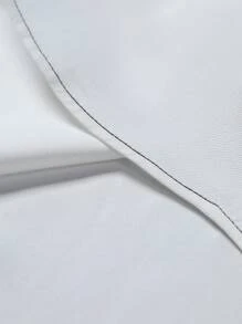 Manfinity Bizformal Men's Casual Long Sleeve Shirt,All White Autumn Business Office Solid Color Sleek Design Lightweight Breathable Fabric Versatile Modern Dress Shirt - White - View 4