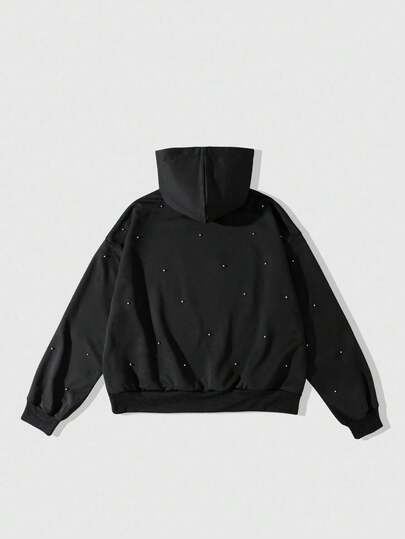 Street Life Men's Bubble Textured Solid Color Loose Fit Casual Hoodie Sweatshirt