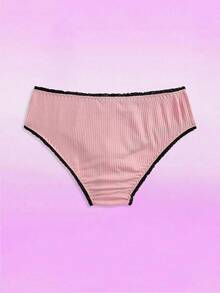 Quần lót dễ thương có viền ren, họa tiết quả anh đào phối màu tương phản dành cho thiếu nữ, màu hồng. - Hồng - Xem 2