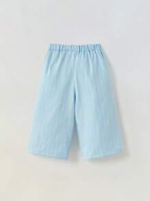Maija Kids Maija Kids 2pcs/Set Striped Fabric Young Girl Tank Top & Wide Leg Pants - Blue - View 2
