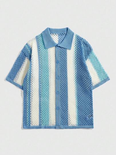 Street Life ملابس علوية كاجوال قصير الأكمام مصنوع من الأقمشة المحبوكة، للربيع والصيف