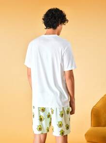 Notgurli Conjunto de pijama / Pijama con diseño gráfico de dibujos animados para hombres - Multicolor - Ver 2