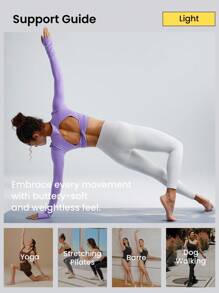 GLOWMODE FeatherFit™ Go Long Cutout Knotted Long Sleeve Tee With Thumbhole Low Impact Daily - Purple - View 4