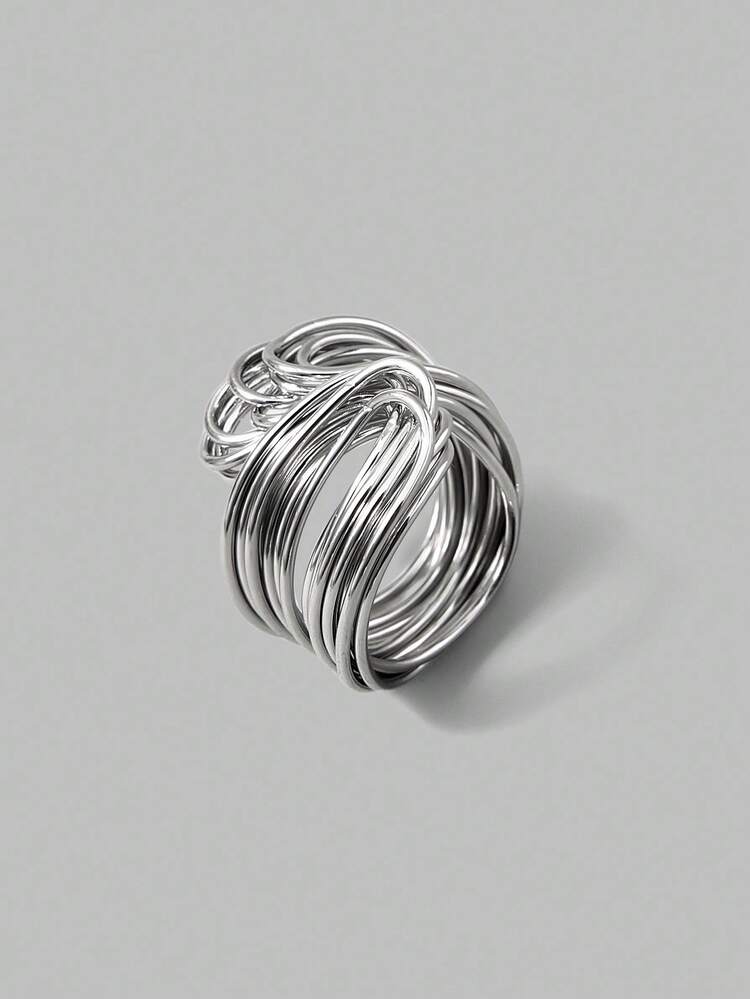 18K Gold-Plated Twisted Copper Wire Unique Ring