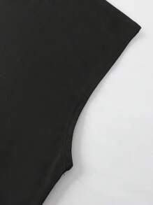 ROMWE MEN Goth Men's Summer Casual Skull Contrast Color Print Sleeveless Tank Top - Black - View 6