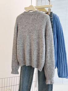Franclia Casual Solid Color Cardigan With Bow Decor, Suitable For Autumn/Winter Fall Cloth For Women - Light Grey - View 2