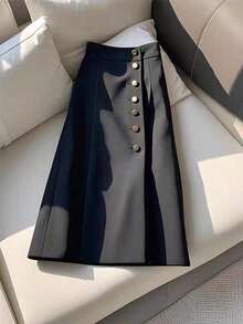 Franclia European And American Fashion Casual White Long-Sleeved Daily Office Outfits Leisure Button Up White Shirt Women Black Maxi Skirt Lounge Sets Fall Dresses For Women Black And White Two-Piece Suit Work Clothes