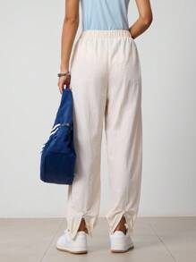 Hanevo Damen einfarbige Sport Lauf Tennis Hose mit Seitentaschen und Knöchelbündchen, sportliche Herbstkleidung für Frauen