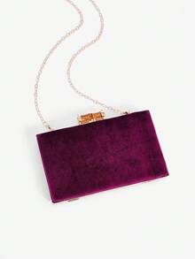 SHEIN BAE 女士时尚优雅晚宴包 - 酒紅色 - 查看 7