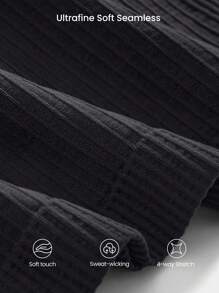 GLOWMODE Áo ngực thể thao không đối xứng vai không đường may thấm mồ hôi Just Breathe Cutout tập yoga hàng ngày tác động thấp - màu đen - Xem 4