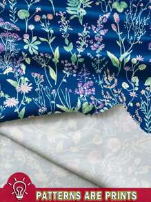 SHEIN LUNE 大码花卉印花夏季休闲吊带背心 - 藍色 - 查看 3