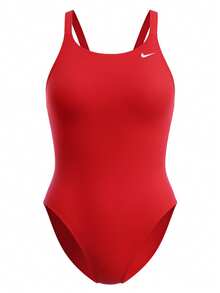 Nike 女士露背交叉带连体泳衣 - 紅色 - 查看 4