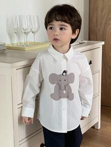 DAZY Chemise décontractée ample à imprimé dessin animé pour tout-petits garçons, automne