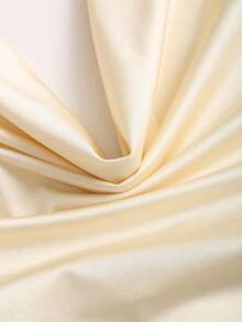 Sweetra 复古风荷叶边领无袖短款上衣，时尚褶皱腰设计，夏季女装时尚 - 杏色 - 查看 6