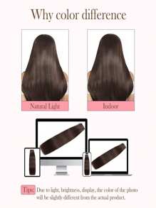 Seamless Clip Ins 丰盈剂 55 克 1 件 4# 深棕色 100% HQ 角质层 Aligne Remy 真人发质无缝 PU 夹式接发 - S4 - 查看 5