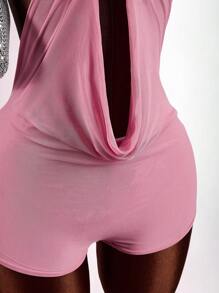 Amplova 夏季露背镂空性感紧身连体裤，休闲派对装