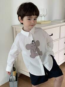 DAZY Chemise décontractée ample à imprimé dessin animé pour tout-petits garçons, automne