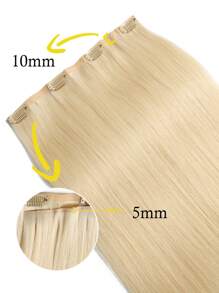 Seamless Clip Ins 丰盈发片 55克 1片 613# 漂白金发 100% 高品质毛鳞片顺滑 Remy 真人发 无痕 PU 夹式接发片 - S613 - 查看 4