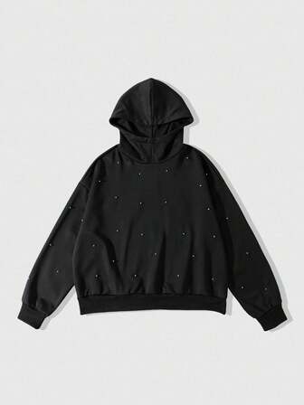 Street Life Men's Bubble Textured Solid Color Loose Fit Casual Hoodie Sweatshirt