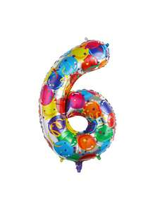 1pc Number Shape Aluminum Decorative Balloon, Creative For Party Decoration - Multicolor - View 9