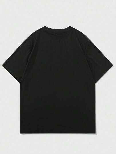 Street Life Men's Black Wing Rhinestone Graphic Casual T-Shirt