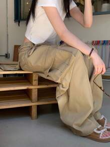 DAZY Women's Casual Loose Cargo Denim Jeans,Fall Clothes