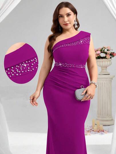 Coutiva Plus Size Formal Evening Gown (Heavily Embellished)