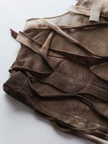 EgrlEra 女士时尚夏季酷炫风格音乐节破洞设计上衣和裙子两件套 Y2K 服装