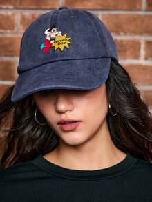 Astro Boy X ROMWE Cartoon Figure Graphic Washed Blue Baseball Cap - Cadet Blue - View 3