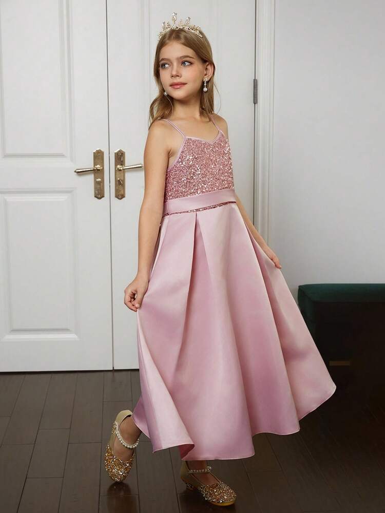 Girls' Elegant Dress, Sweet Lady Style, Suitable For Fall