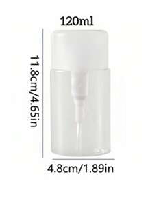 1pc Plastic Pump Dispenser Empty Bottle,Liquid Push Down Pump Dispenser Empty Bottle For Nail Polish Remover,Makeup Remover, Pumping Bottle Dispenser With Flip Top Cap,Travel Storage Bottle( 120mL-200mL) Christmas For Holiday Gift Giving